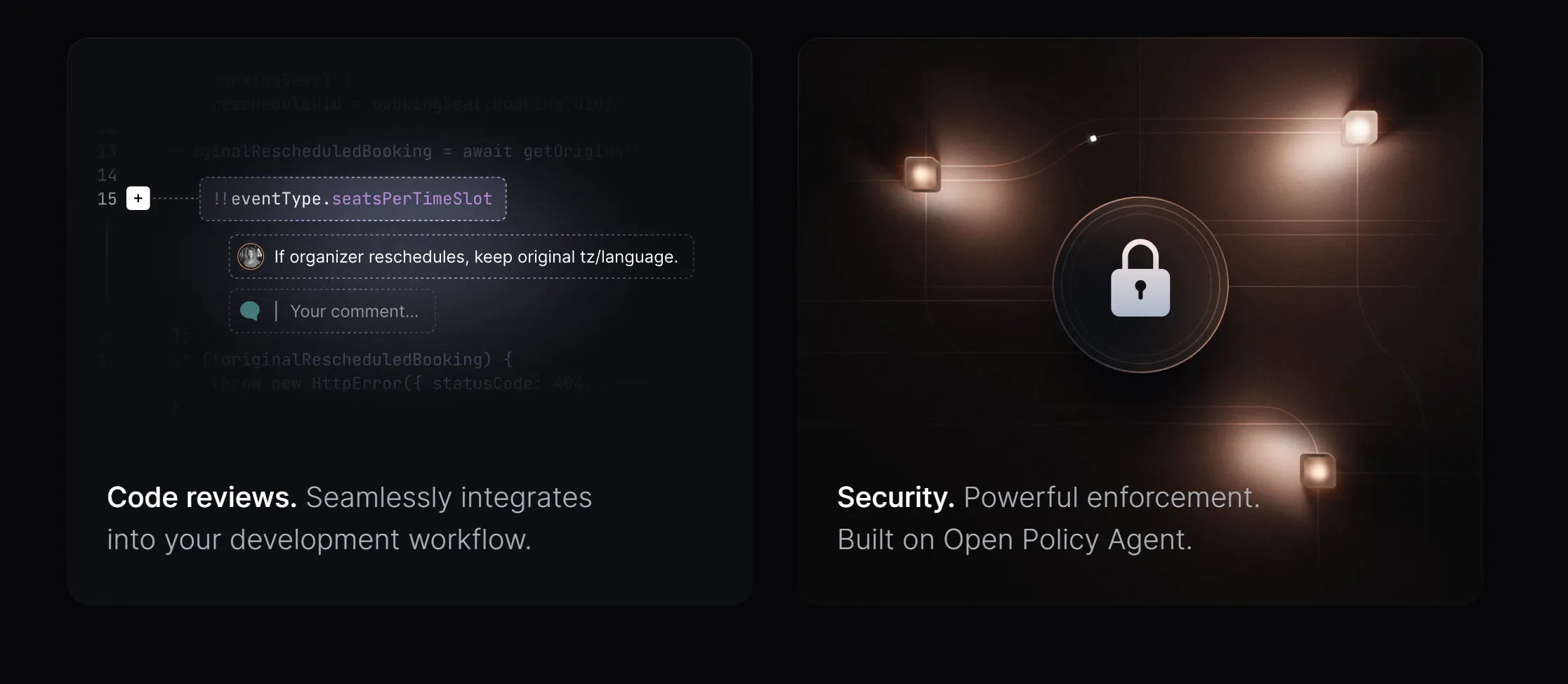 A screenshot of a UI as well as an abstract illustration of a lock 