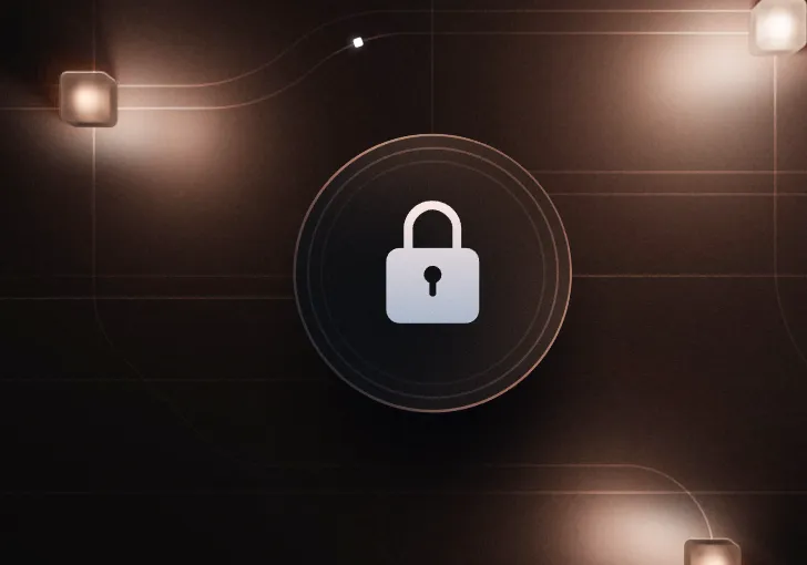 Thin lines on an illustration with a lock in the center