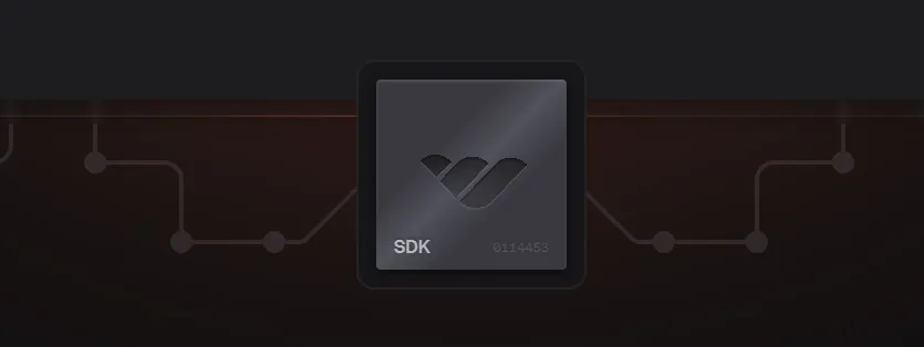 Lines with dots going towards a chip labeled SDK