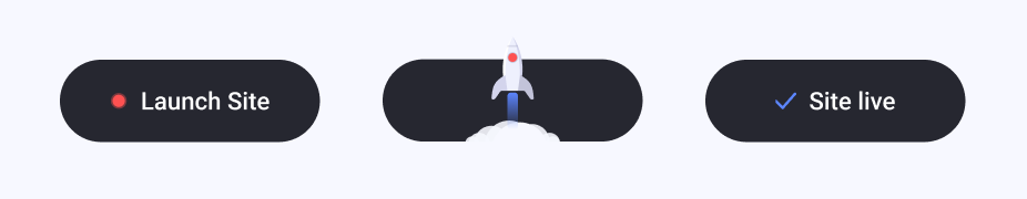 A picture of a button with a "Launch Site", Rocket blastoff, and "Site Live" state
