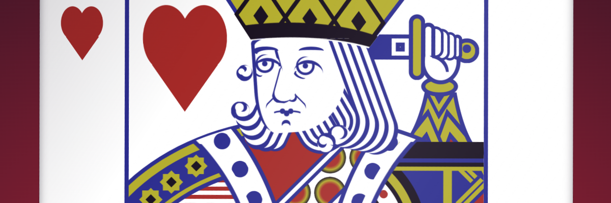 A playing card with the King of hearts