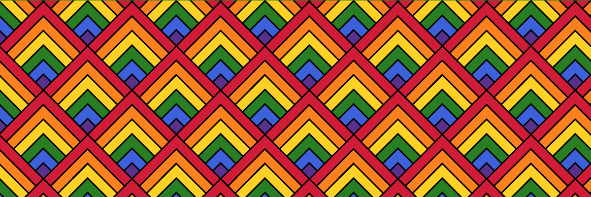 A repeating pattern of colorful squares