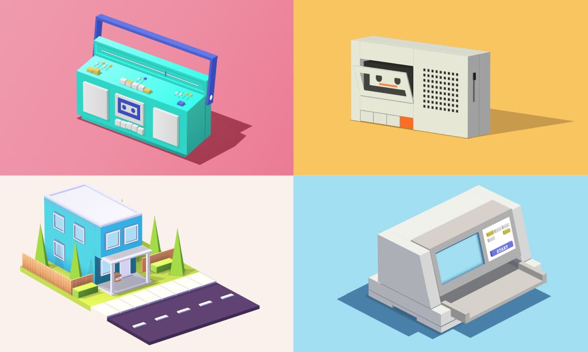Colorful 3d CSS illustrations