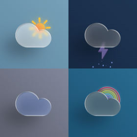 CSS Glass Weather Icons