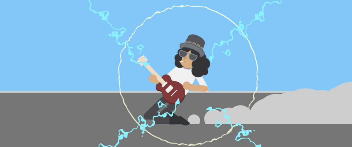 An Animated Slash slides across an infinite stage