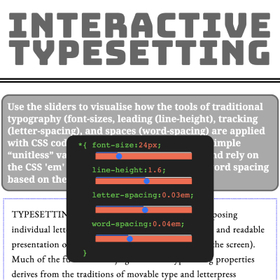 Interactive Typesetting Properties
